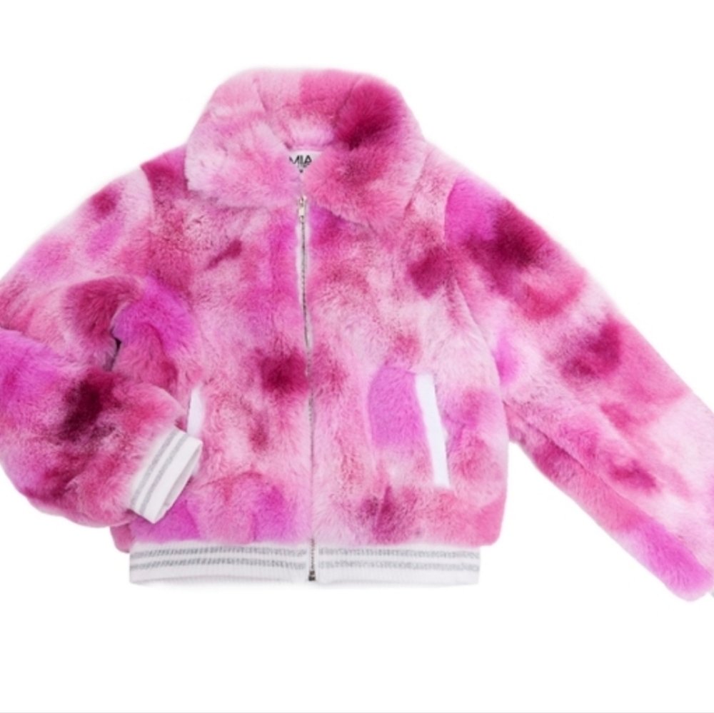 MIA NEW YORK Vibrant Pink Faux Fur Jacket - Picture 2 of 7